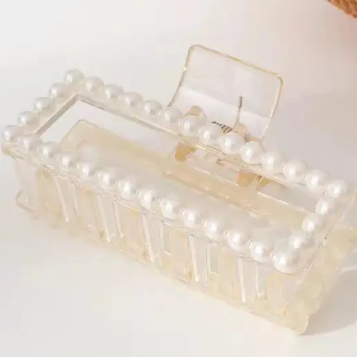 Korean Pearl Hair Clip for Women Small Elegant Back Clip