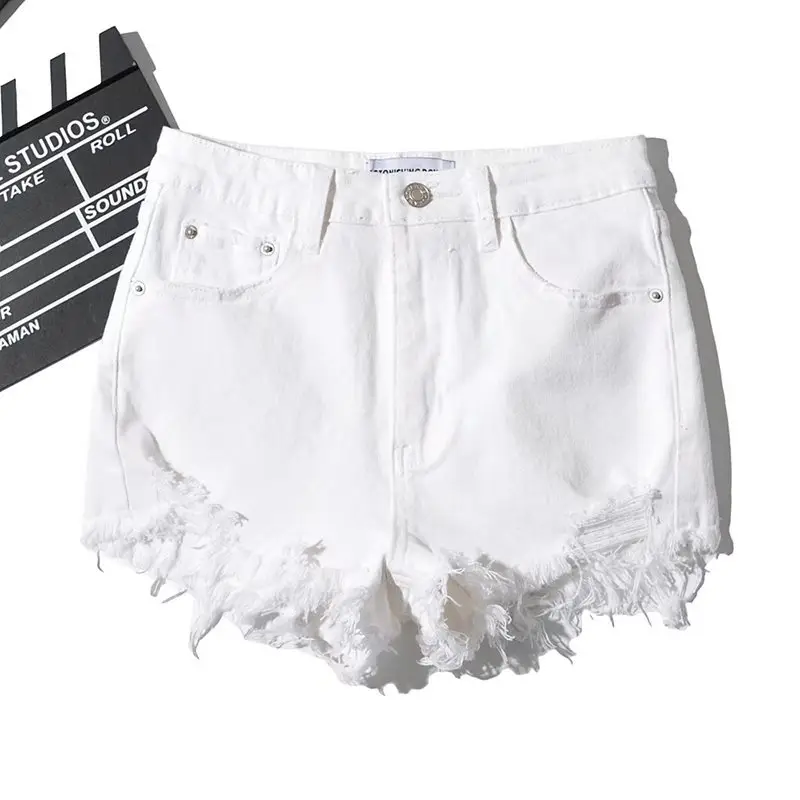 Hot Girl Stretch Rag Shorts Blue Denim Casual - Image 5