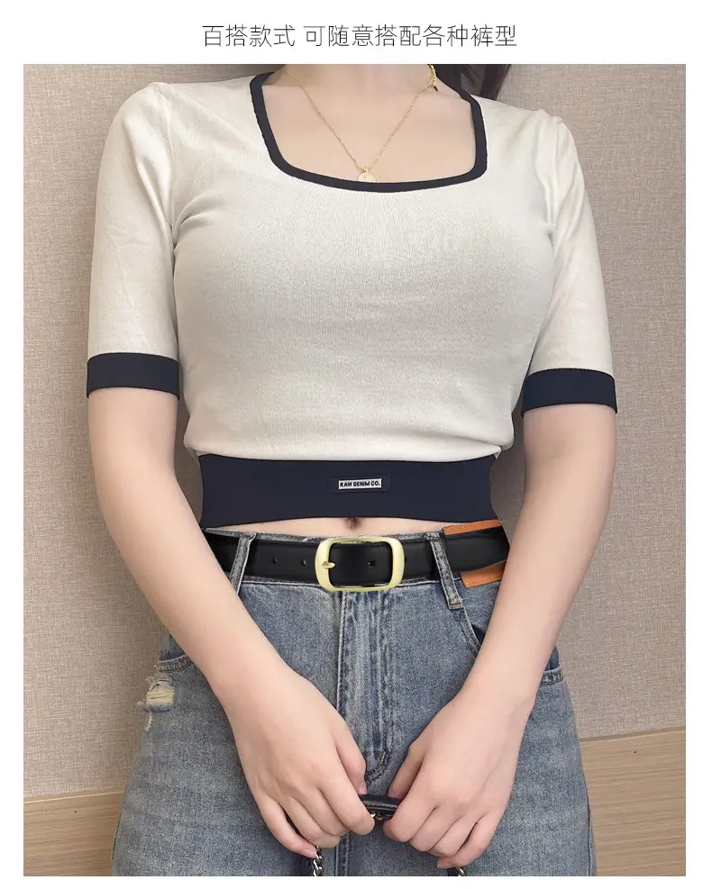 Women's Black Pin Buckle Belt Real Cowhide — feature 3