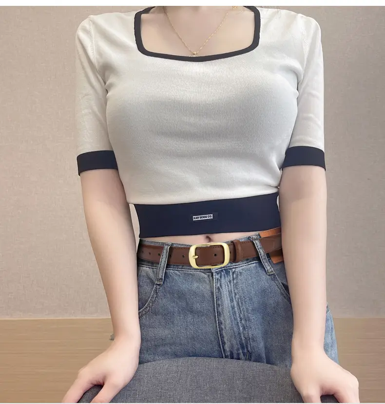 Women's Black Pin Buckle Belt Real Cowhide — feature 4