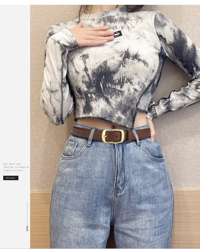 Women's Black Pin Buckle Belt Real Cowhide — feature 9