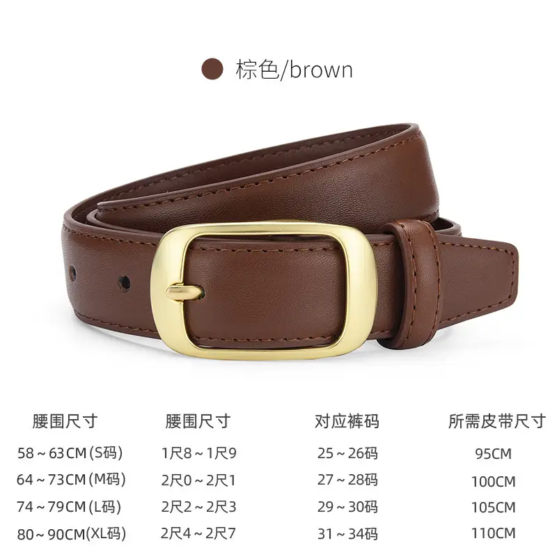 Women's Black Pin Buckle Belt Real Cowhide - Image 2