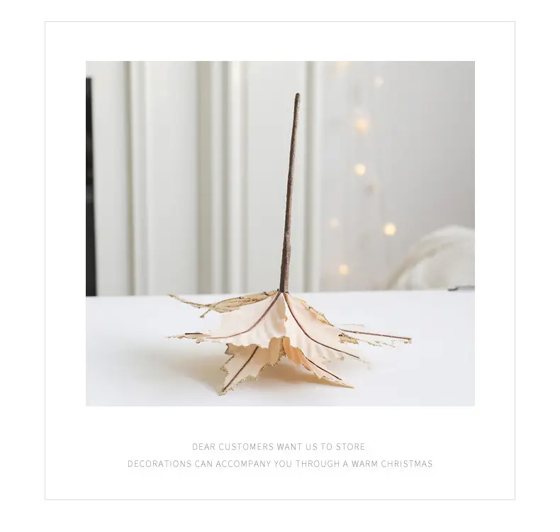 New Christmas Flower Decorations Gold White 3D Simulated — feature 6