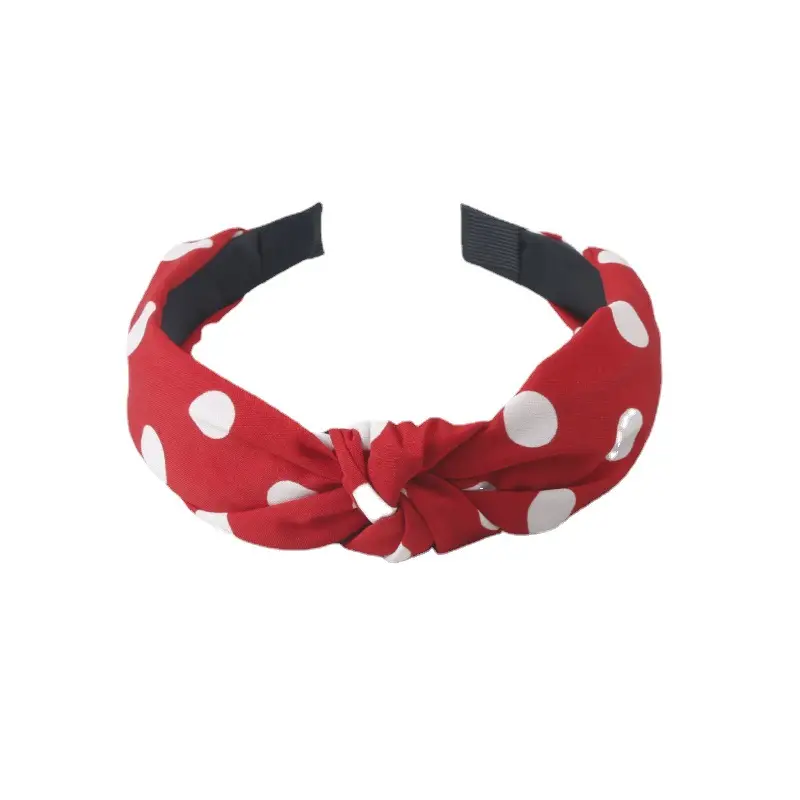 Red Polka Dot Hairband for Girls with Adjustable Band - Image 10