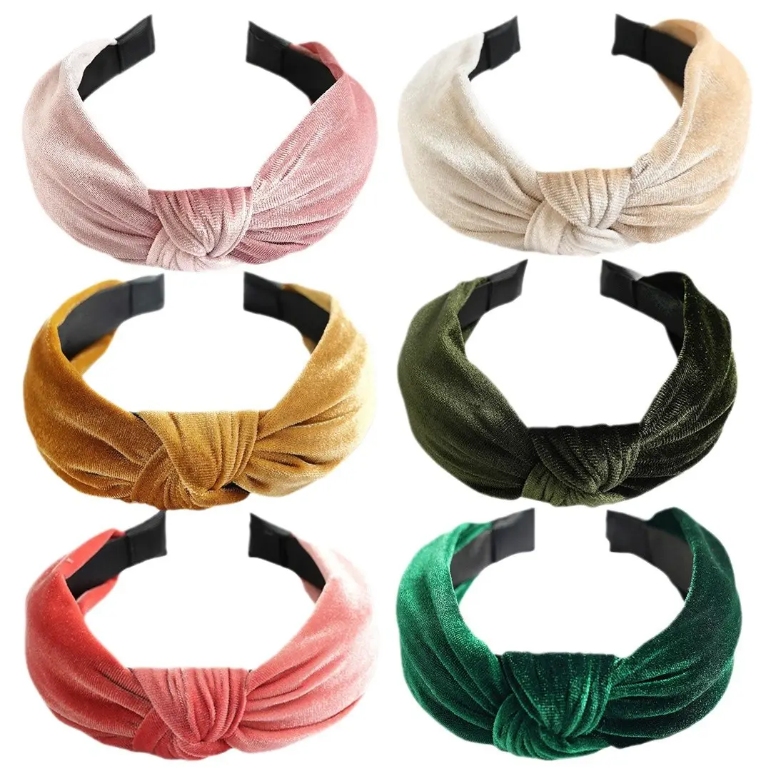 Blue Velvet Flannel Hair Hoop Wide Brim Sponge Hair Stamp for Women - Image 19