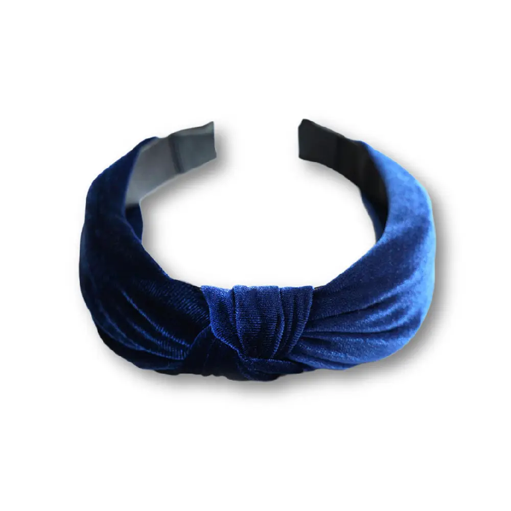 Blue Velvet Flannel Hair Hoop Wide Brim Sponge Hair Stamp for Women - Image 15