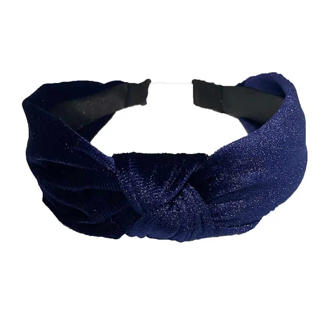 Blue Velvet Flannel Hair Hoop Wide Brim Sponge Hair Stamp for Women - Image 16