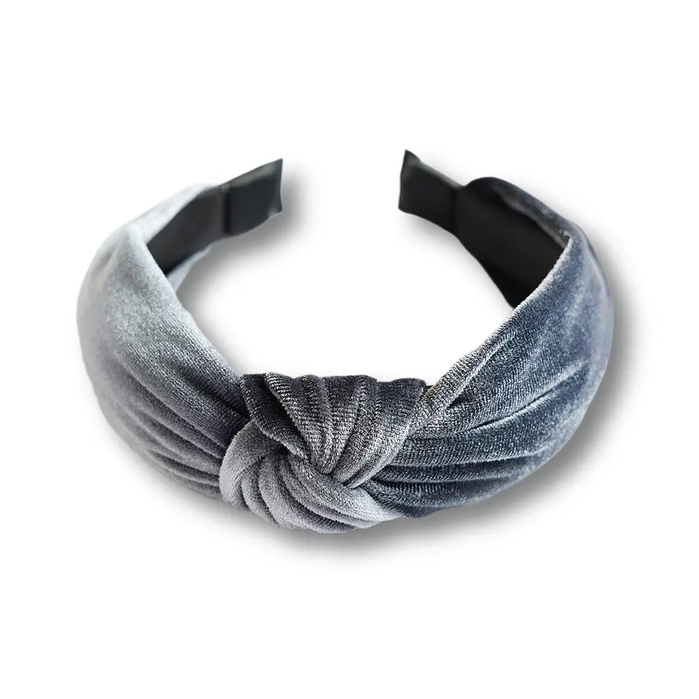 Blue Velvet Flannel Hair Hoop Wide Brim Sponge Hair Stamp for Women - Image 5