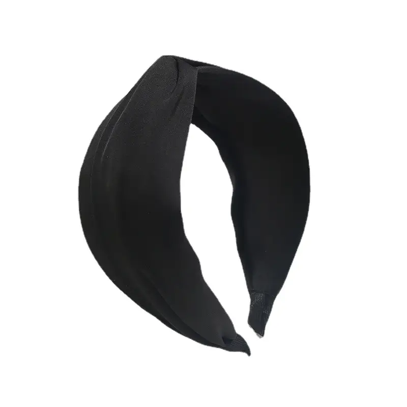 Korean Retro Fabric Wide Brim Hairband Yellow Brown - Image 11