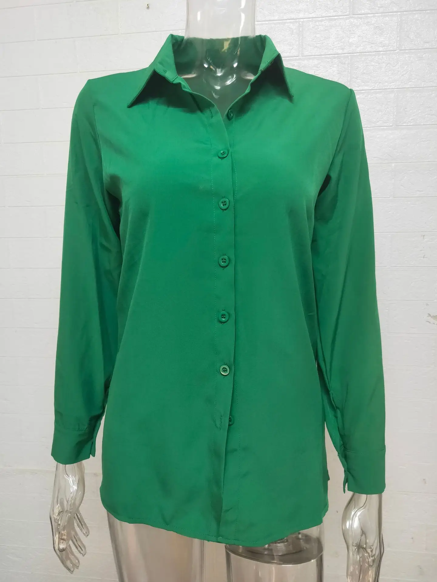 2025 Women's Long Sleeve Button-Up Shirt with Elegant Print - Image 3