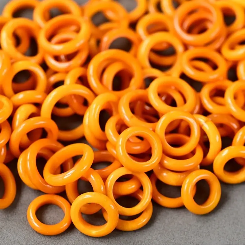 Natural Old Wax Running Ring Full of Honey Chicken Oil Red Orange Leather Color - Image 5