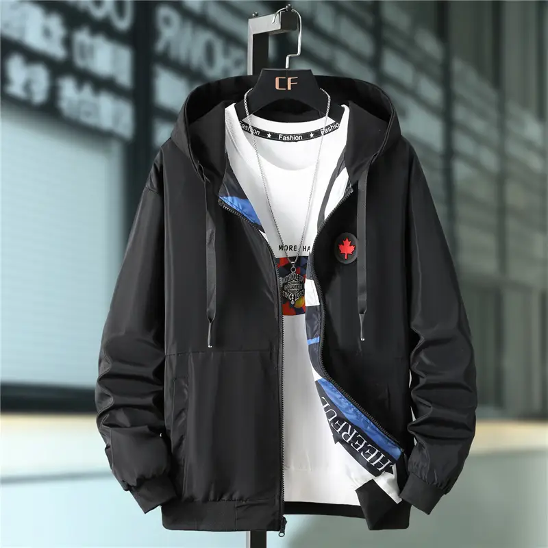 Men Printed Hooded Jacket 2021 Casual All-match - Image 6