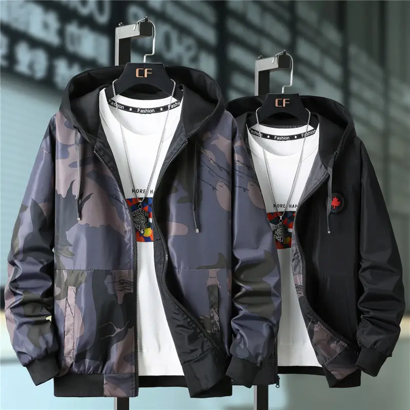 Men Printed Hooded Jacket 2021 Casual All-match — feature 19