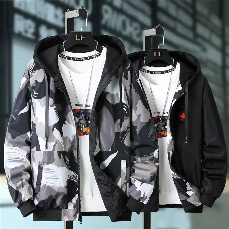 Men Printed Hooded Jacket 2021 Casual All-match — feature 20