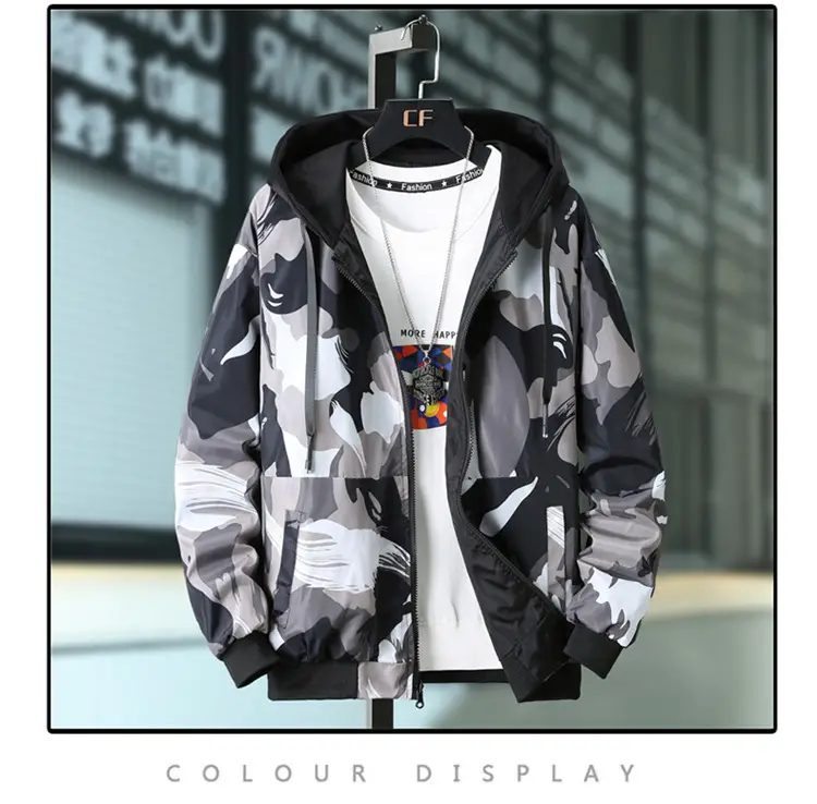 Men Printed Hooded Jacket 2021 Casual All-match — feature 7