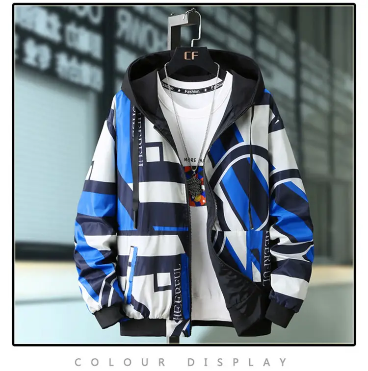Men Printed Hooded Jacket 2021 Casual All-match — feature 8