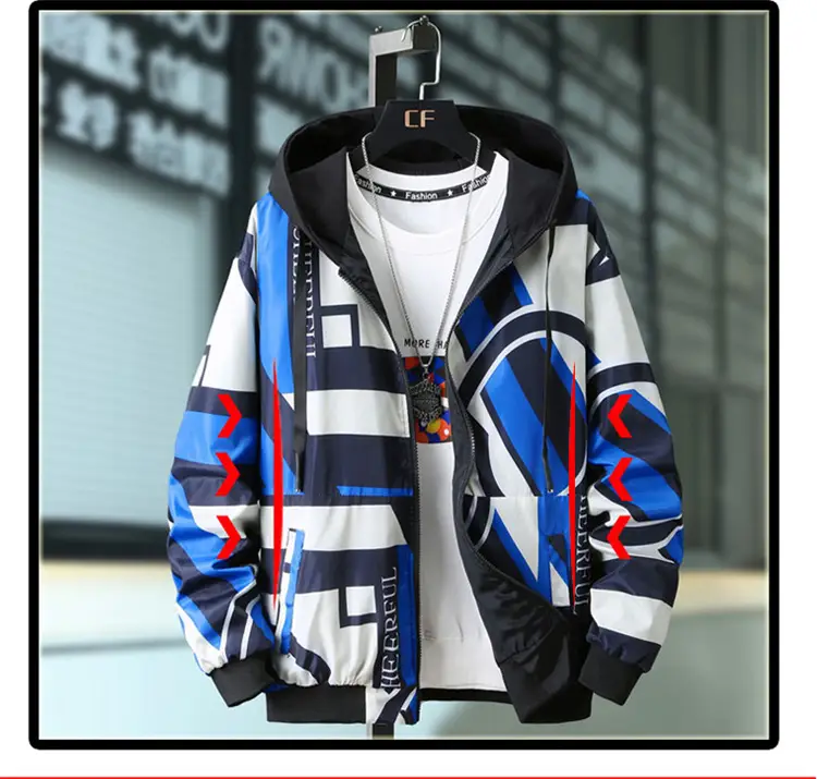 Men Printed Hooded Jacket 2021 Casual All-match — feature 9