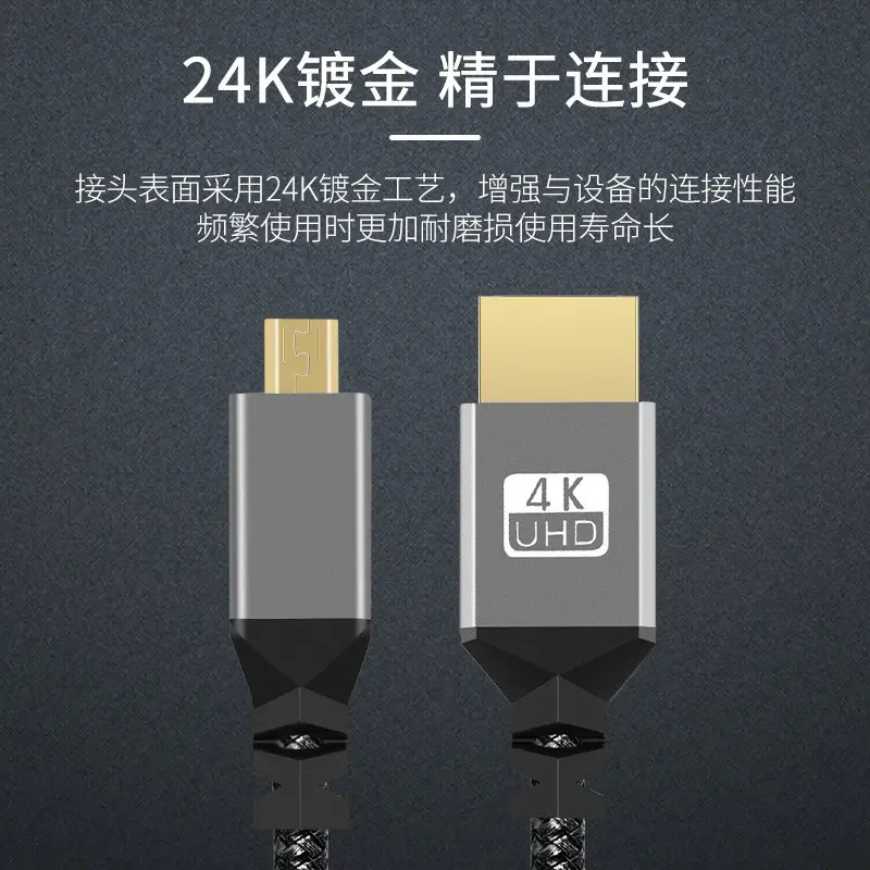 4K HDMI Cable for TV & Camera 24K Gold - Image 3
