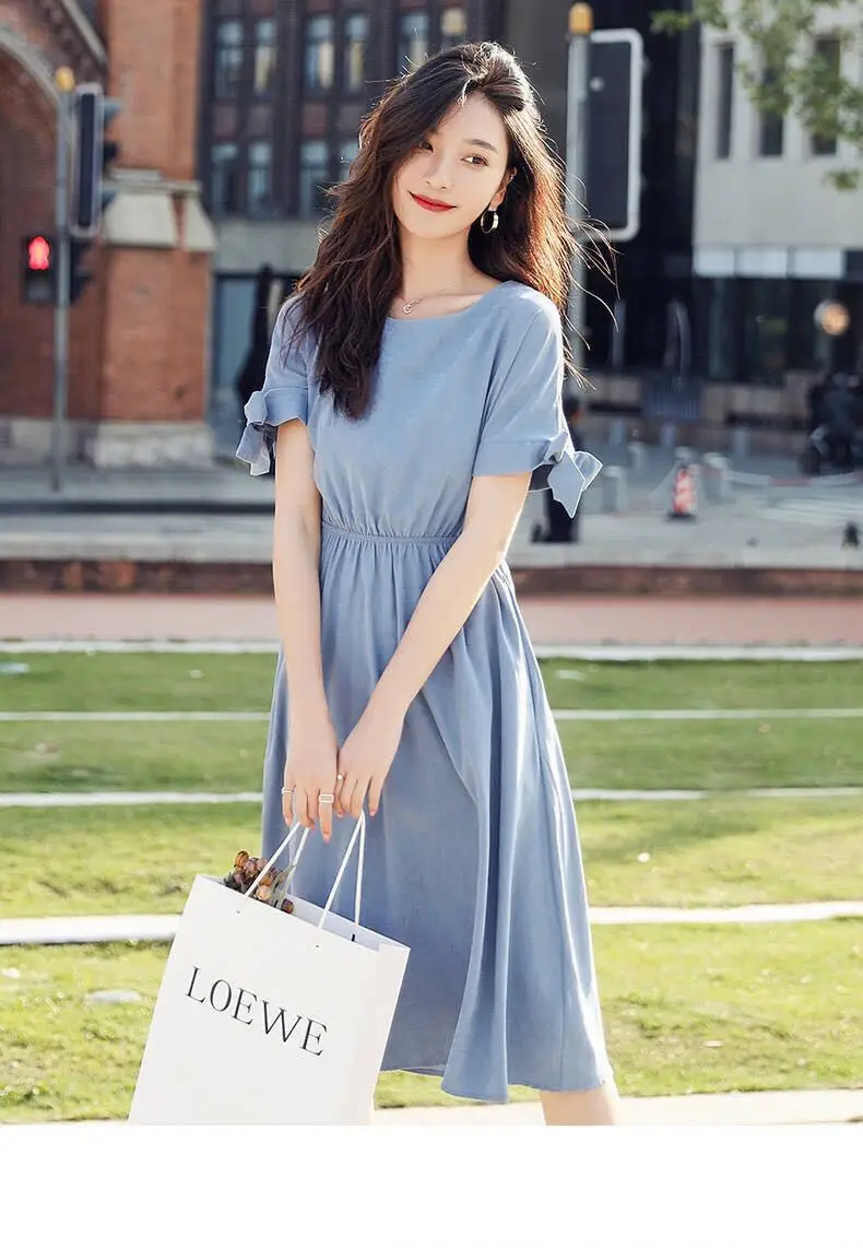 Women's Pink French Dress 2023 Summer Slim Fit — feature 13