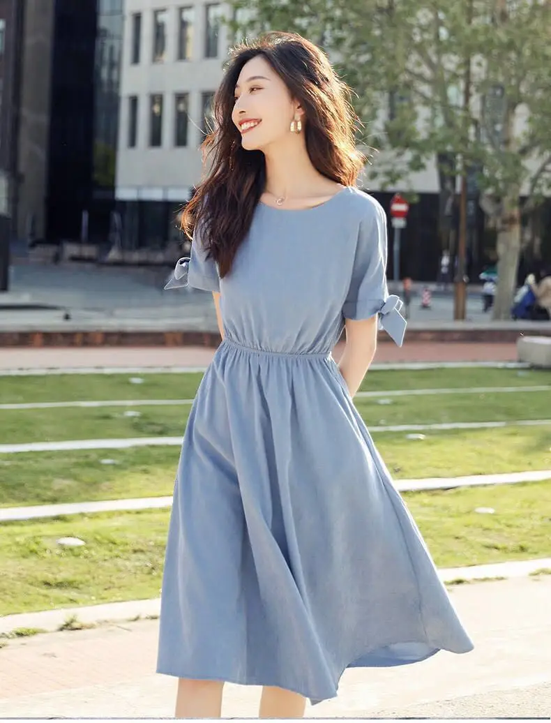 Women's Pink French Dress 2023 Summer Slim Fit — feature 14