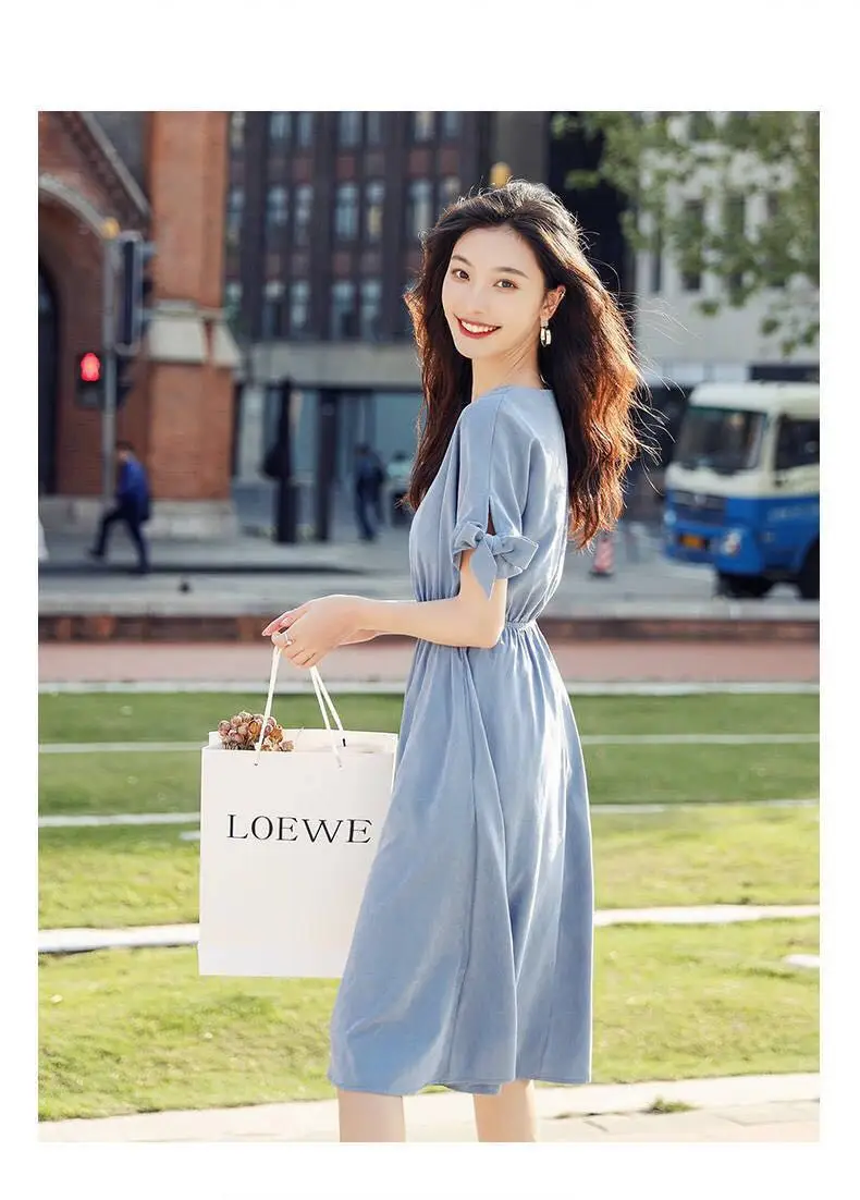 Women's Pink French Dress 2023 Summer Slim Fit — feature 15