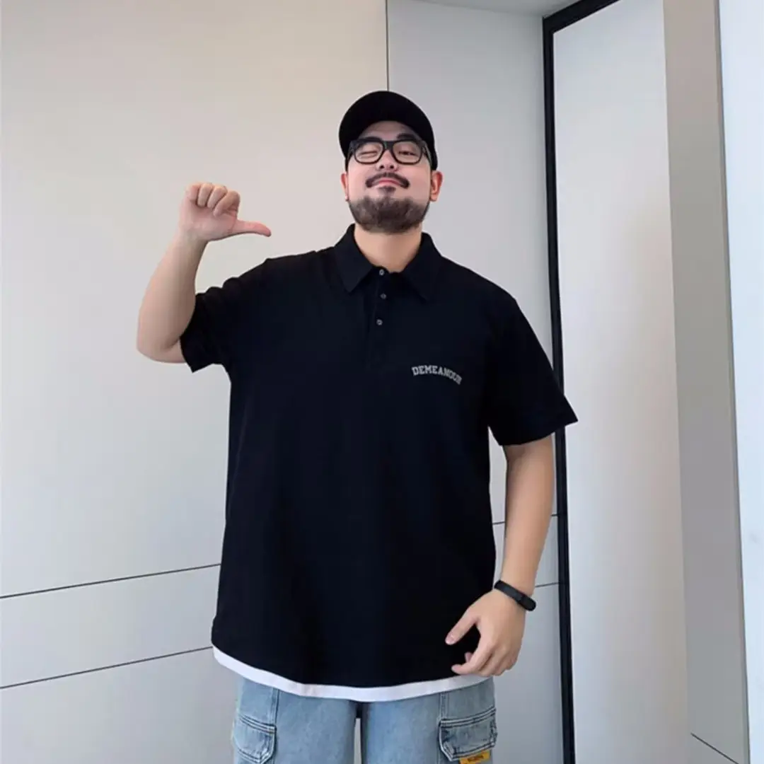 Men's Black Polo Shirt Artistic Fashion Summer 2023 - Image 2