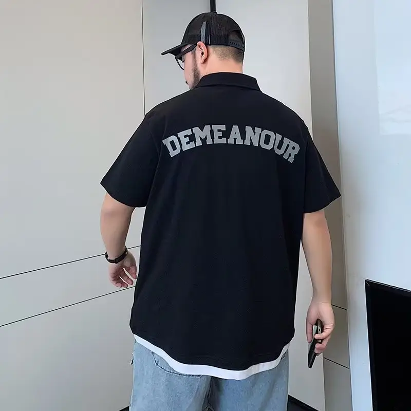 Men's Black Polo Shirt Artistic Fashion Summer 2023 - Image 3