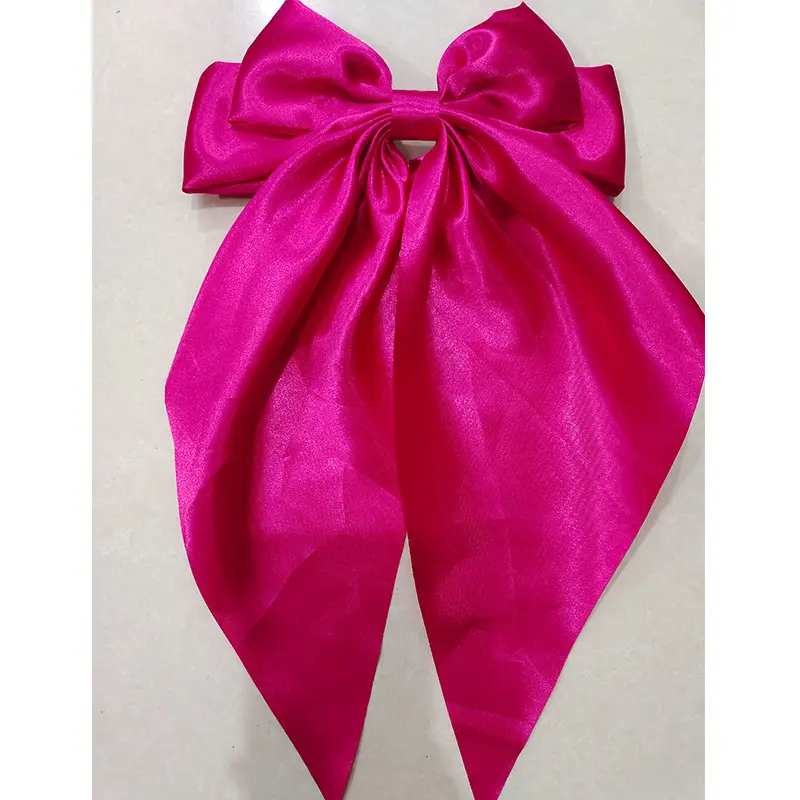 Grey Satin Bow Hairpin Clip for Women
