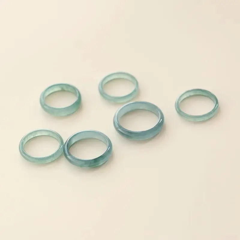 Natural Blue Water Jade Rings for Women - Image 5