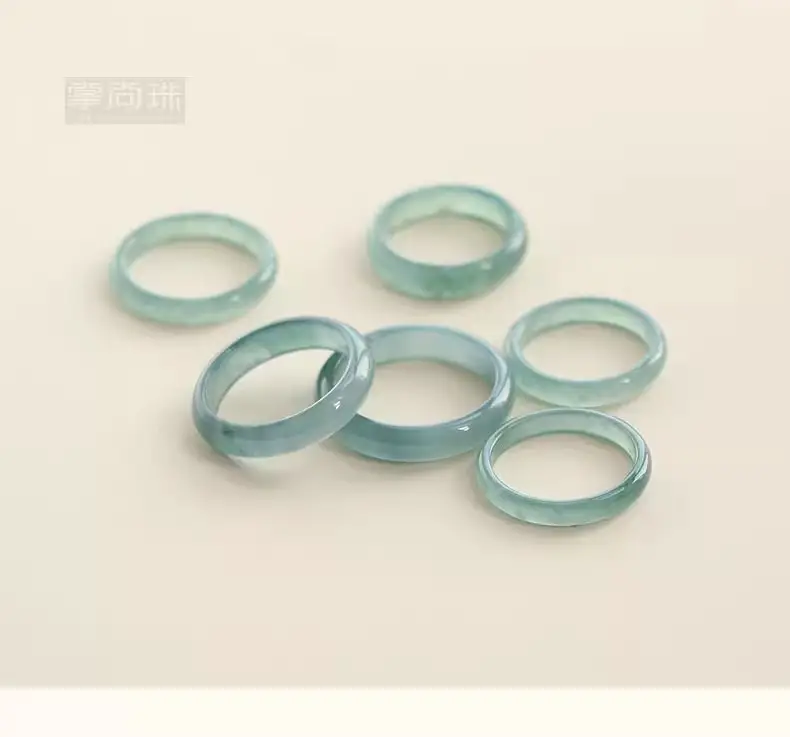 Natural Blue Water Jade Rings for Women — feature 4