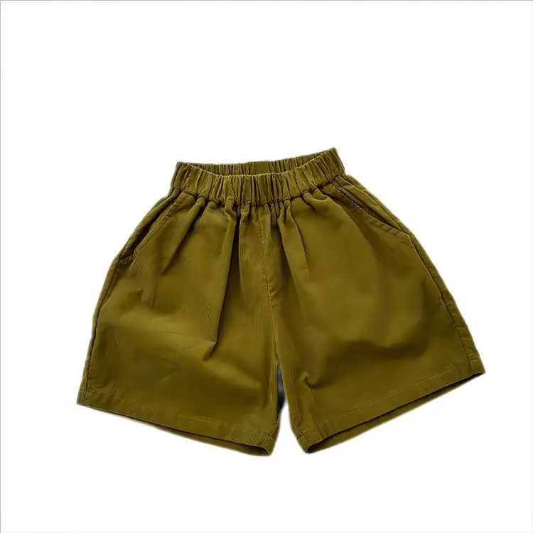Soft Thin Corduroy Shorts for Boys Girls Summer Casual Middle Pants - Image 8