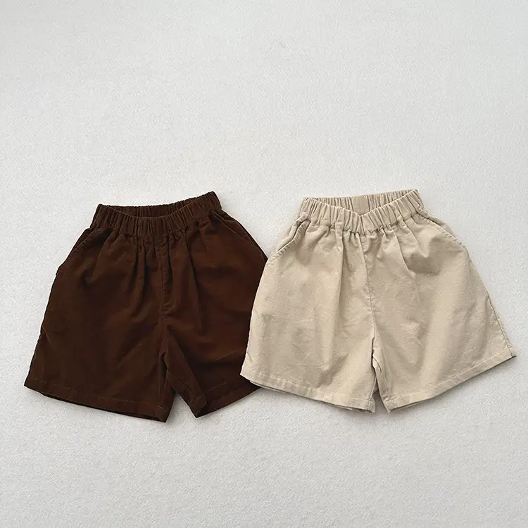 Soft Thin Corduroy Shorts for Boys Girls Summer Casual Middle Pants — feature 14