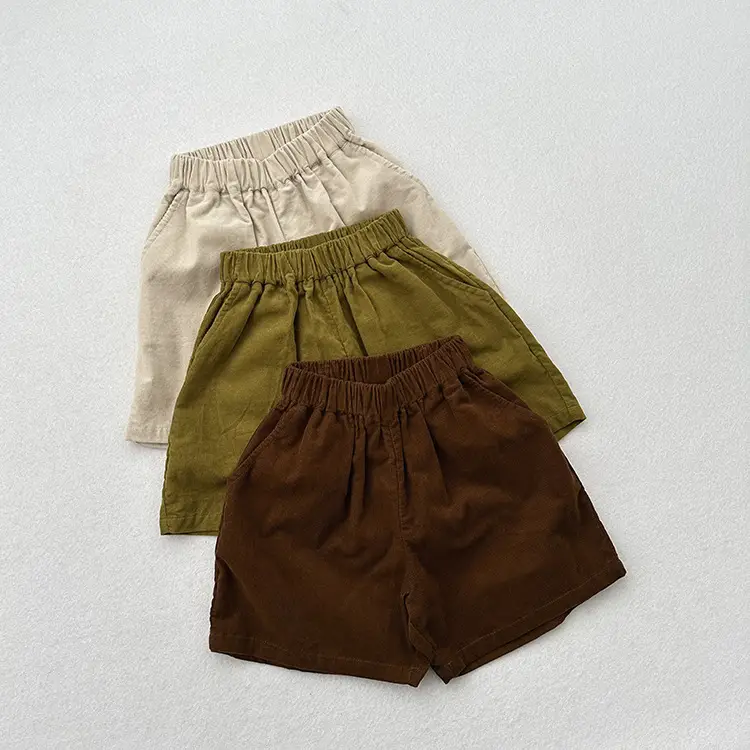 Soft Thin Corduroy Shorts for Boys Girls Summer Casual Middle Pants — feature 18