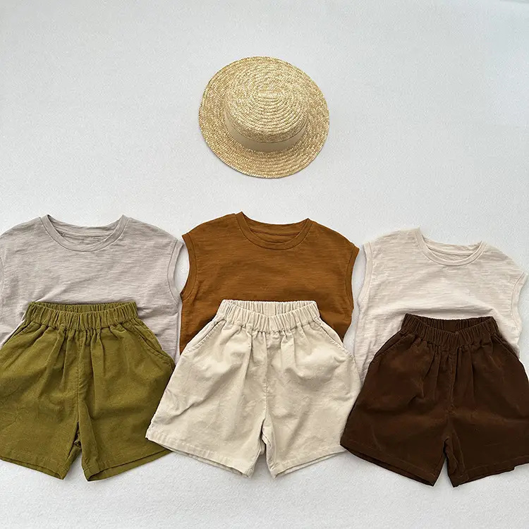 Soft Thin Corduroy Shorts for Boys Girls Summer Casual Middle Pants — feature 5