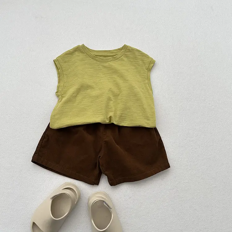 Soft Thin Corduroy Shorts for Boys Girls Summer Casual Middle Pants — feature 9