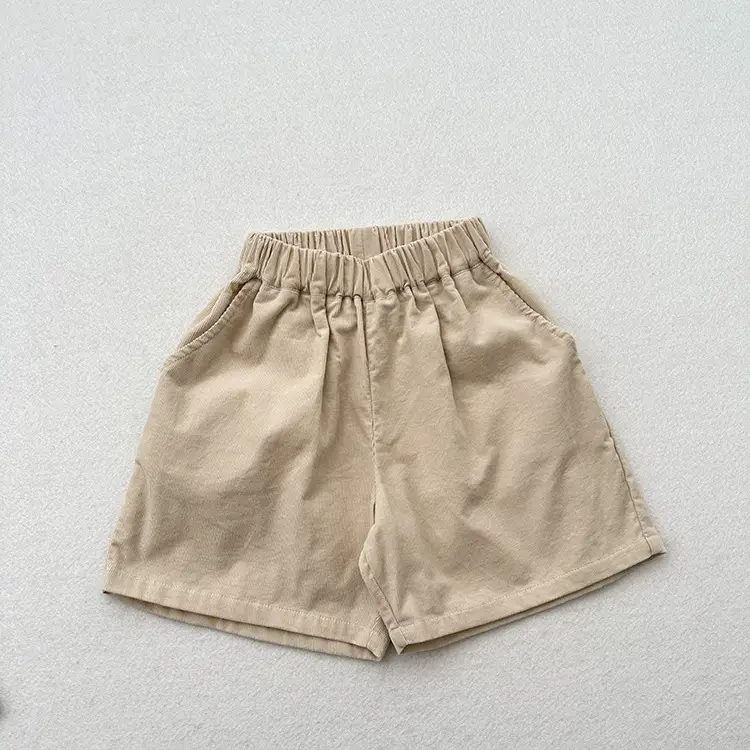 Soft Thin Corduroy Shorts for Boys Girls Summer Casual Middle Pants - Image 2