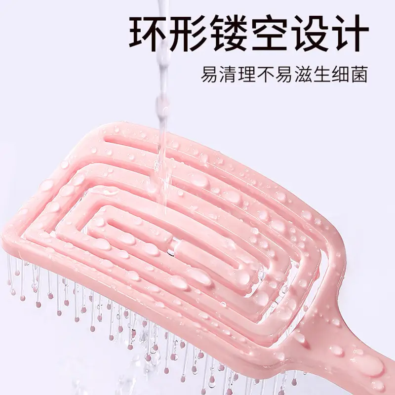 Pink Ribs Hair Brush for High Cranial Massage
