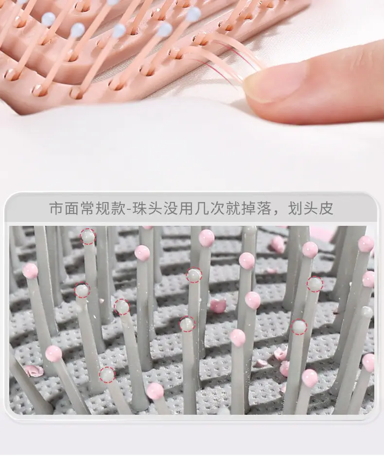 Pink Ribs Hair Brush for High Cranial Massage — feature 17