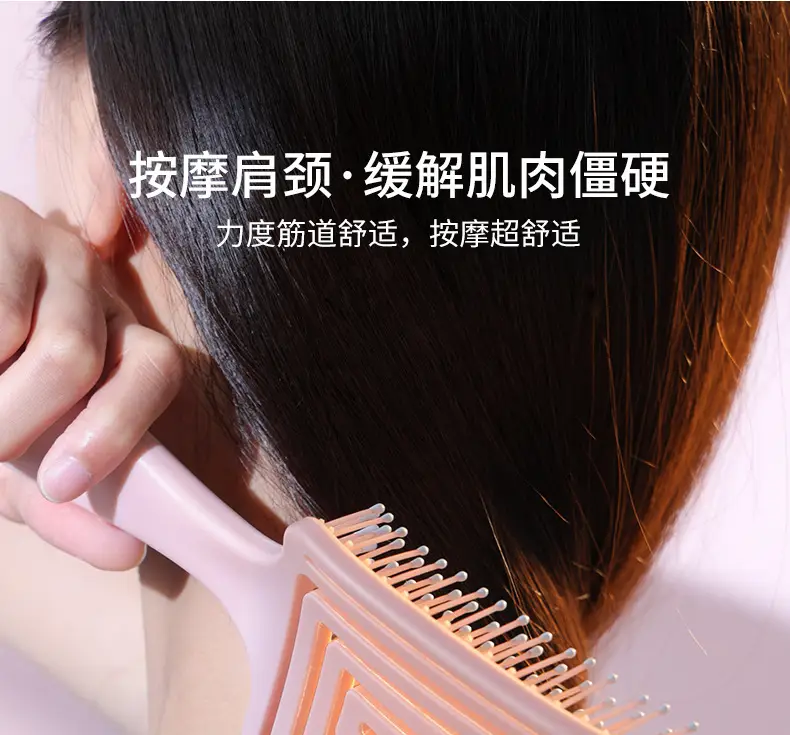 Pink Ribs Hair Brush for High Cranial Massage — feature 18