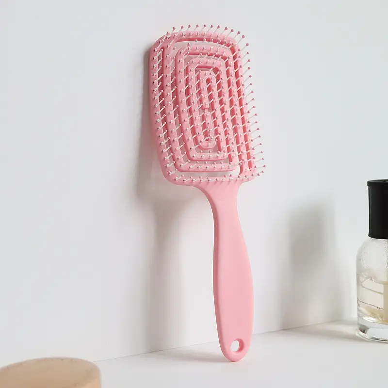 Pink Ribs Hair Brush for High Cranial Massage