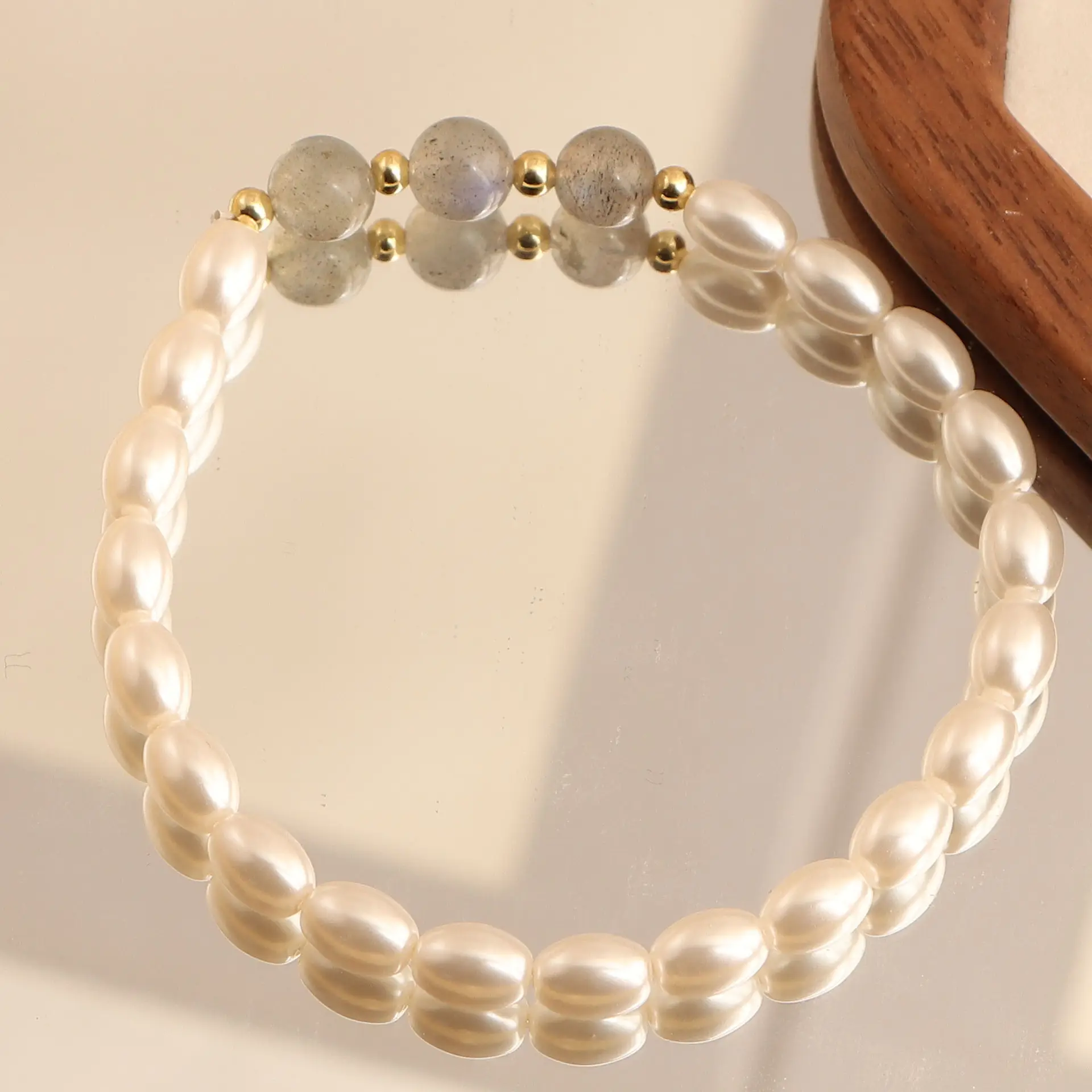 Natural Freshwater Pearl Bracelet with Strawberry & Moonlight Stones — feature 13