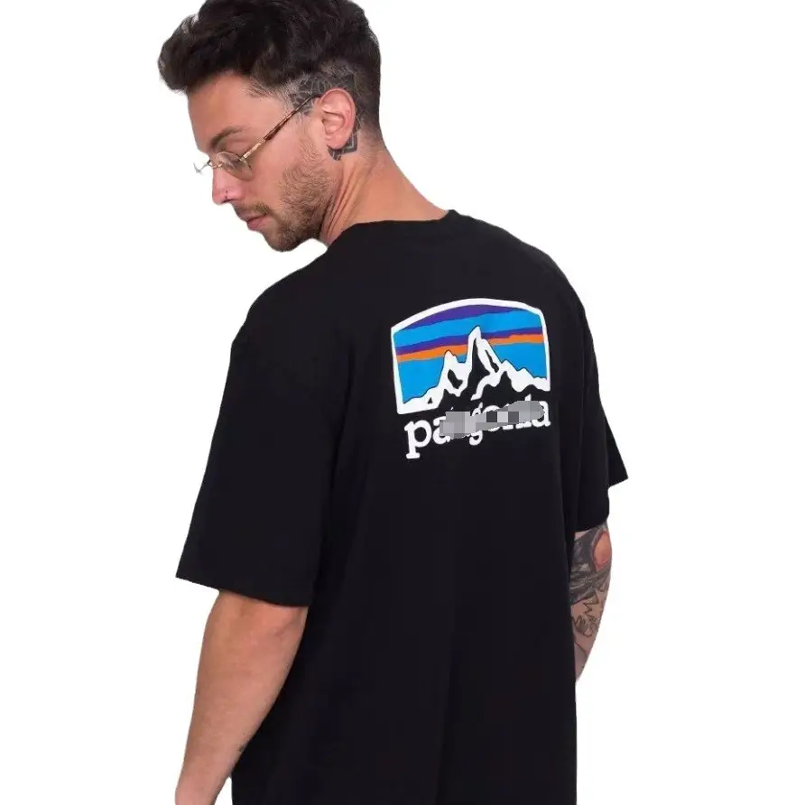 Men Maroon Mountain Print T-Shirt Loose Fit - Image 14
