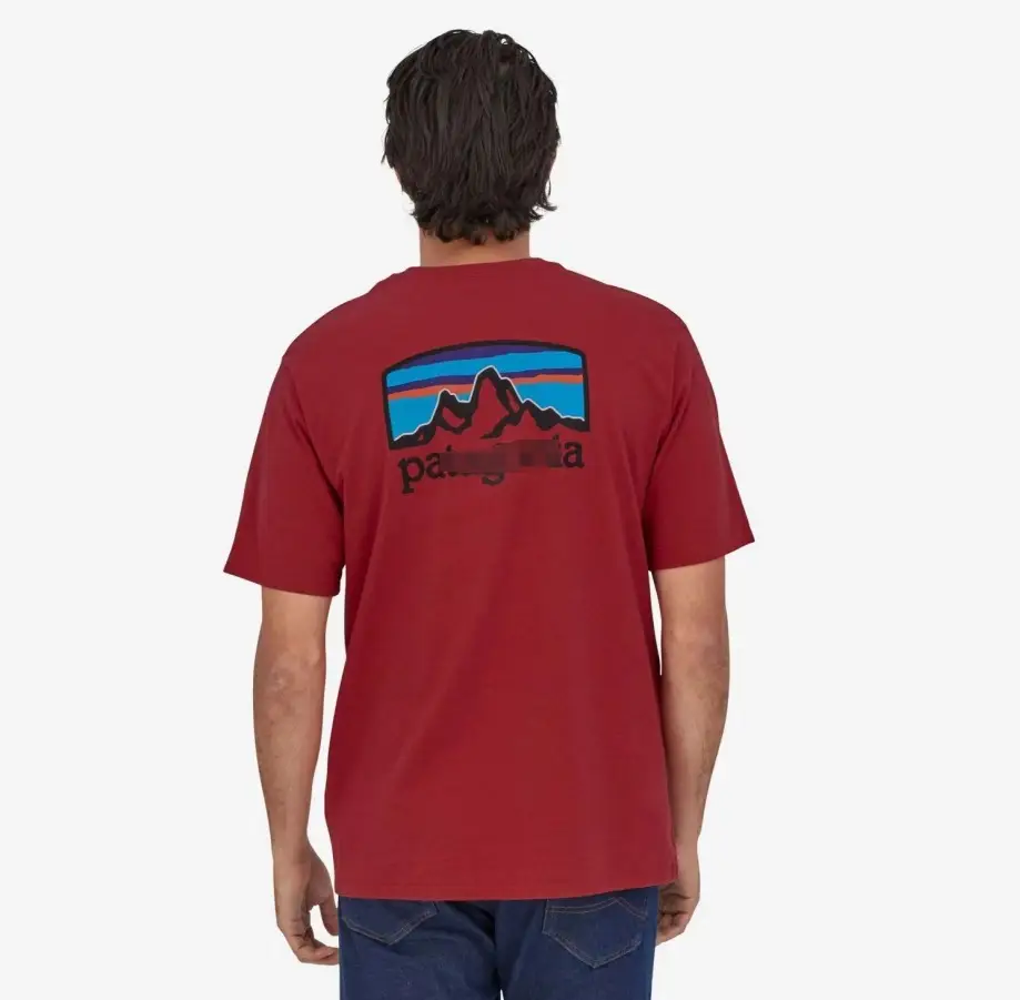Men Maroon Mountain Print T-Shirt Loose Fit - Image 5