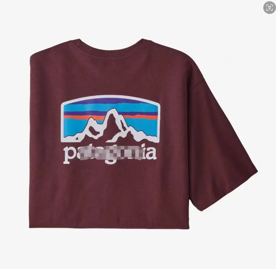 Men Maroon Mountain Print T-Shirt Loose Fit - Image 9