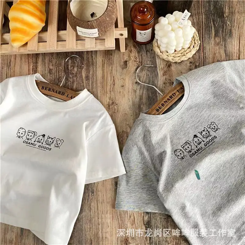 100 Cotton Cartoon Harada Printed T-Shirt for Boys Girls Summer Wear - Image 3