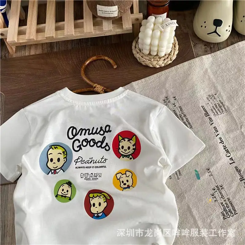 100 Cotton Cartoon Harada Printed T-Shirt for Boys Girls Summer Wear - Image 4