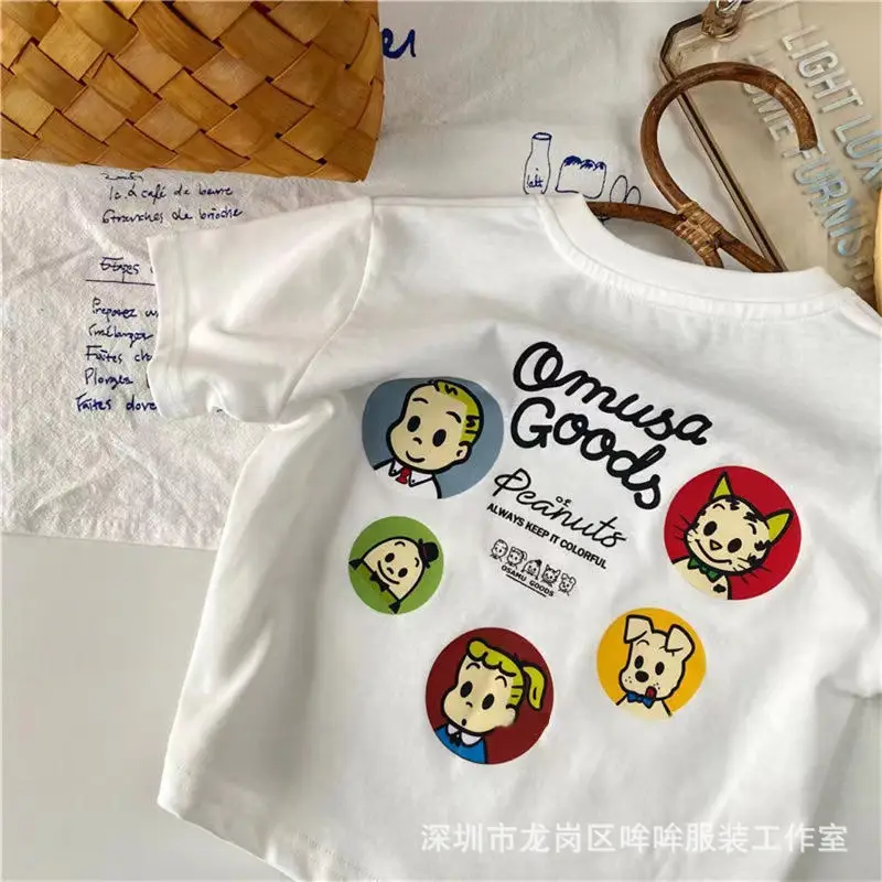 100 Cotton Cartoon Harada Printed T-Shirt for Boys Girls Summer Wear — feature 12