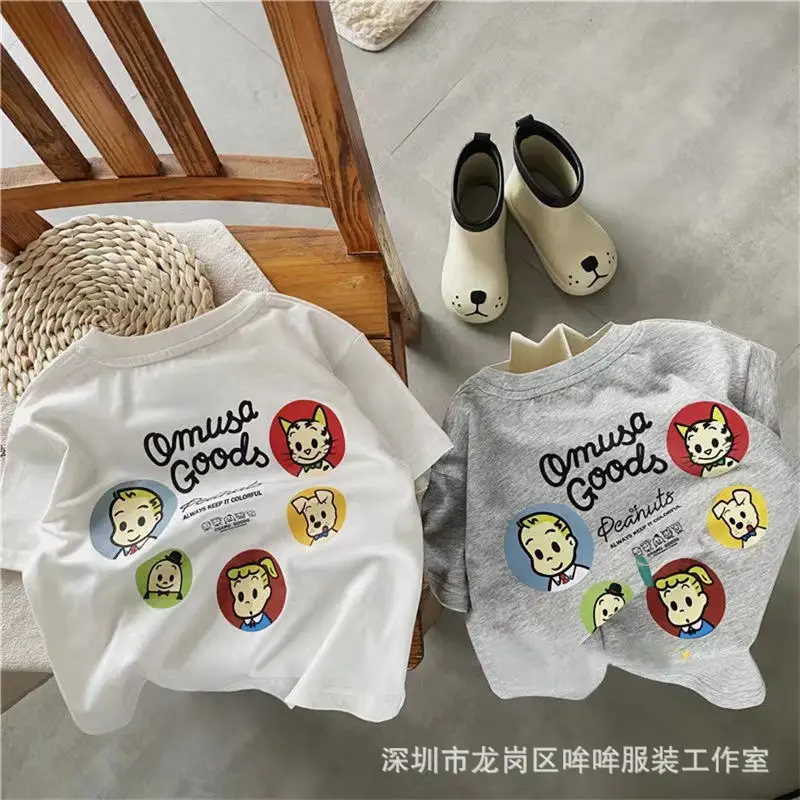 100 Cotton Cartoon Harada Printed T-Shirt for Boys Girls Summer Wear — feature 9