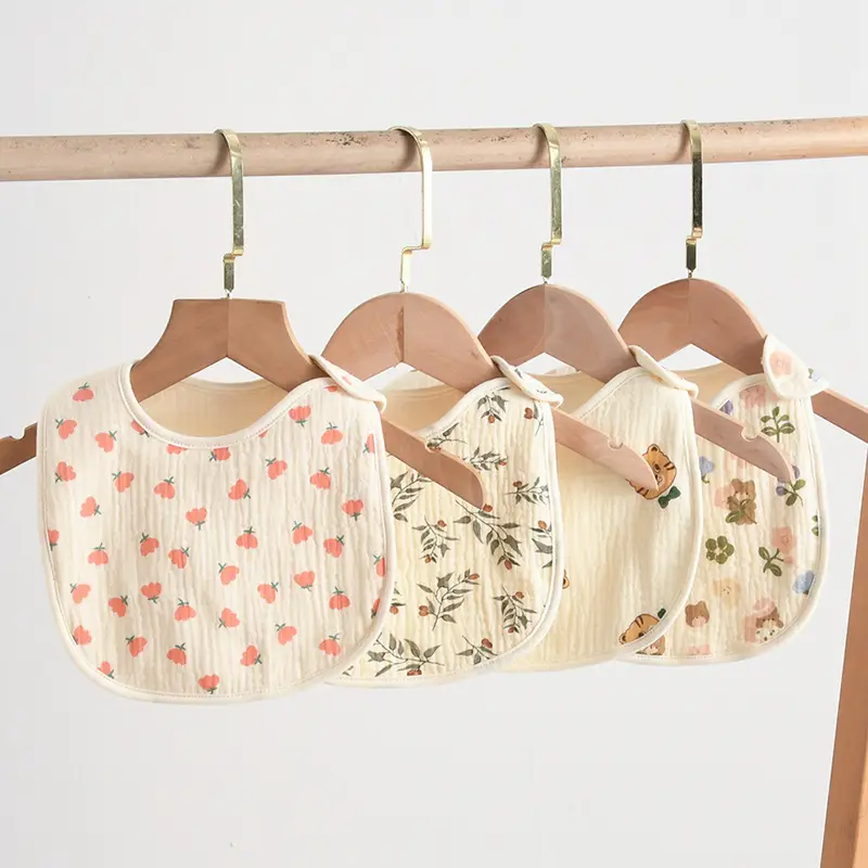 Korean Gauze Cotton Newborn Baby Bib Olive Green - Image 101