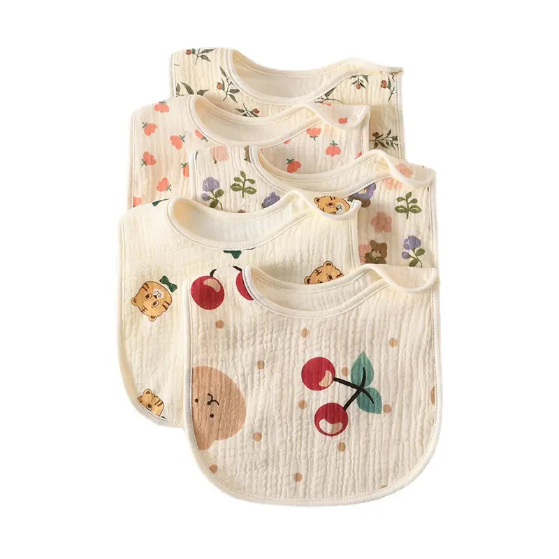 Korean Gauze Cotton Newborn Baby Bib Olive Green - Image 102